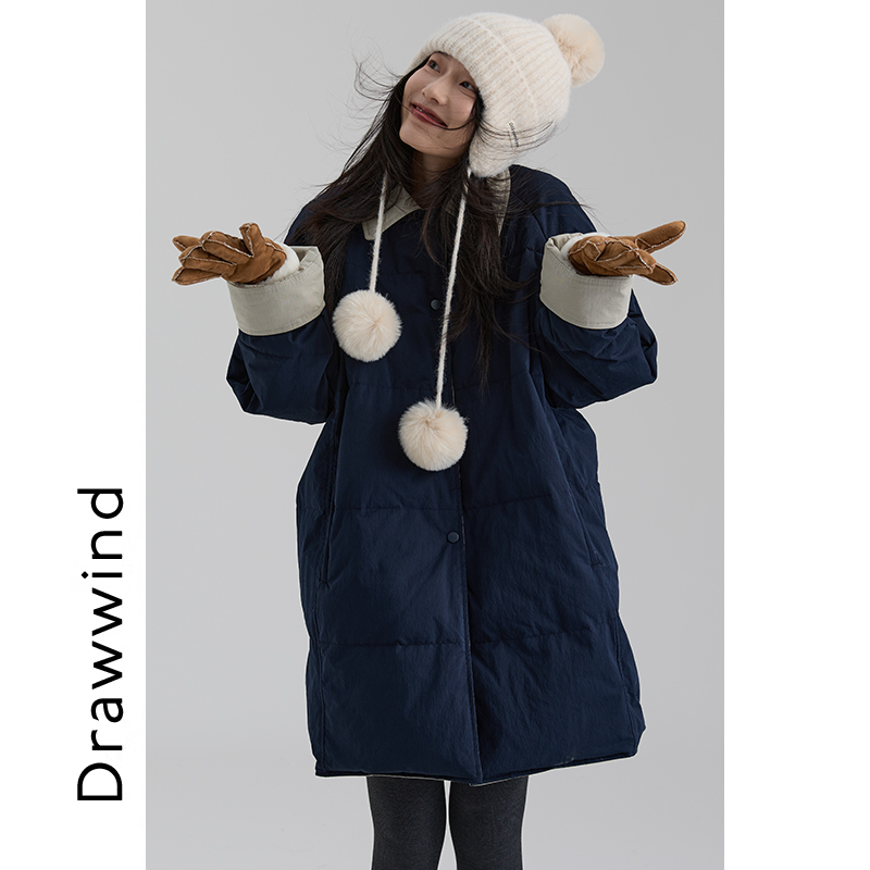 画风drawwind两面穿翻领羽绒服