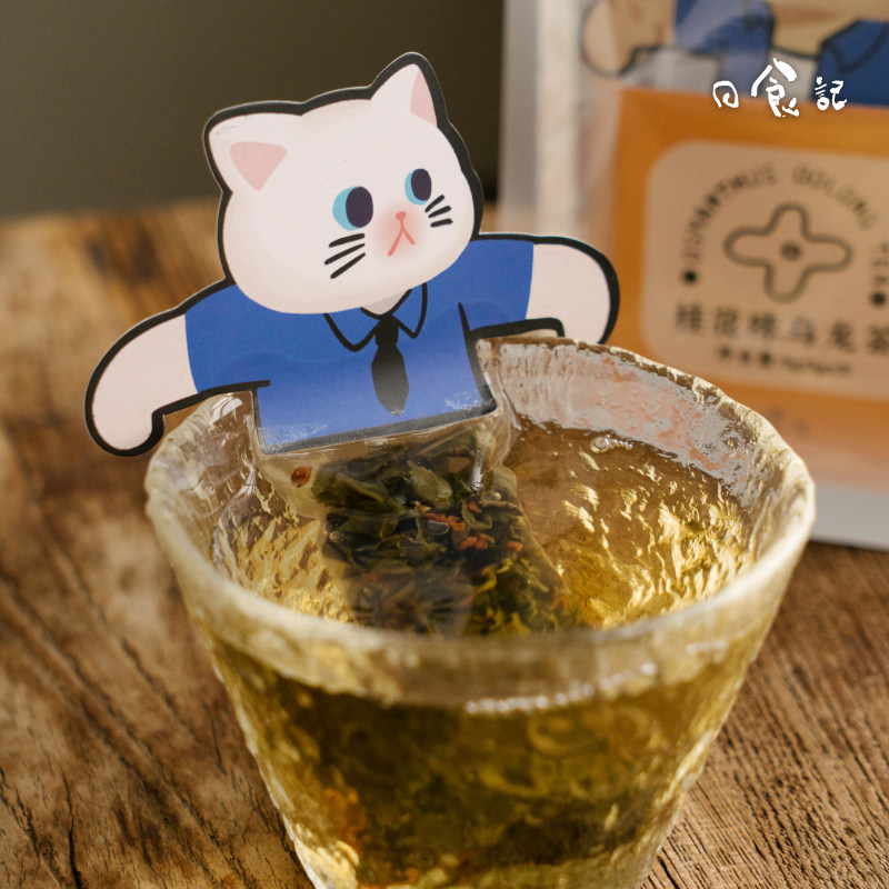 日食记白桃乌龙茶3片装桂花乌龙茶酥饼创意挂耳茶包茶叶泡茶包