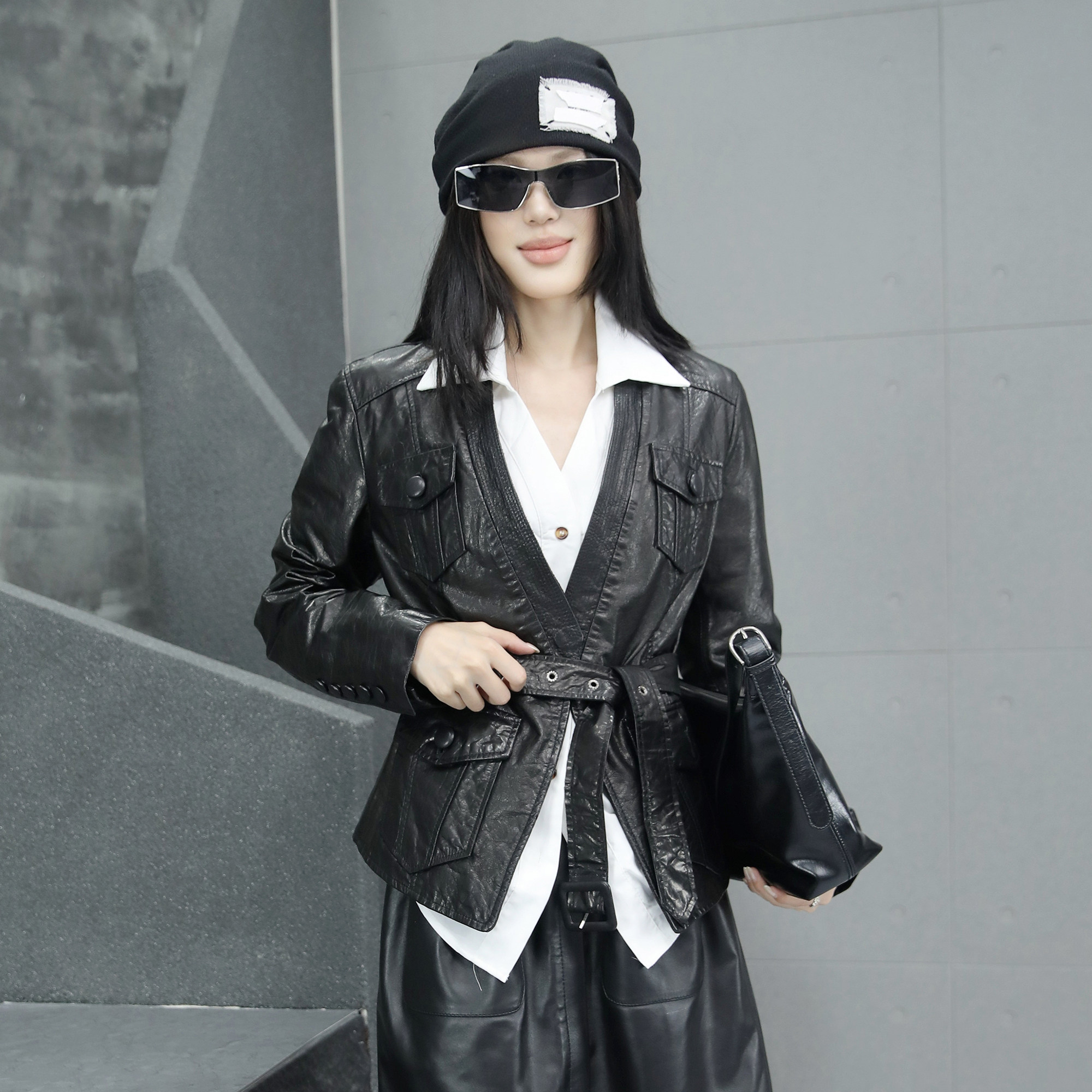 修身皮衣女短款2025秋季新款