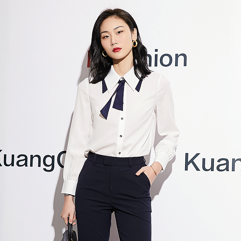 秋冬长袖白衬衫女气质薄款职业装