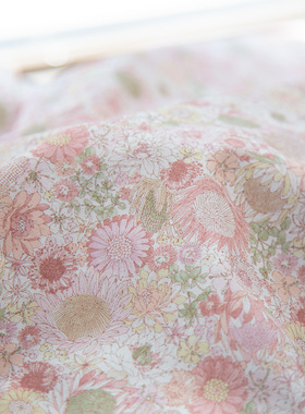 日本seven进口40s纯棉碎花温柔田园印花平纹棉布衬衣连衣裙波普丽