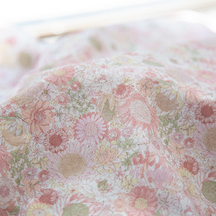 日本seven进口40s纯棉碎花温柔田园印花平纹棉布衬衣连衣裙波普丽