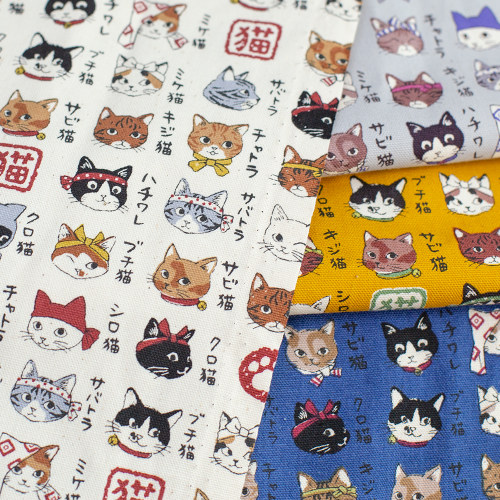 半米细帆布猫咪图鉴日本进口