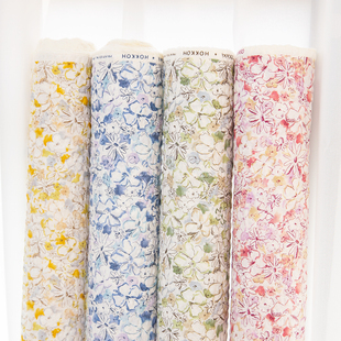 日本进口HOKKOH60支柔软纯棉盐缩高档服装裙子布料面料浪漫夏花