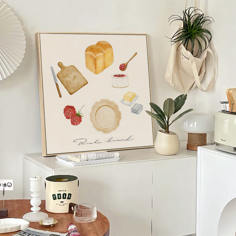 奶油风餐厅装饰画北欧客厅玄关墙面挂画原木风餐边柜摆画卧室壁画,家居饰品,现代装饰画,淘宝优惠券,粉丝福利购,淘宝优惠卷