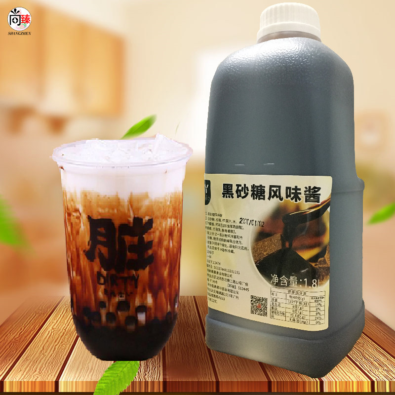 八鹤黑砂糖浆 黑糖奶茶 浓缩果汁商用 脏脏奶茶 黑糖糖浆1.8L包邮