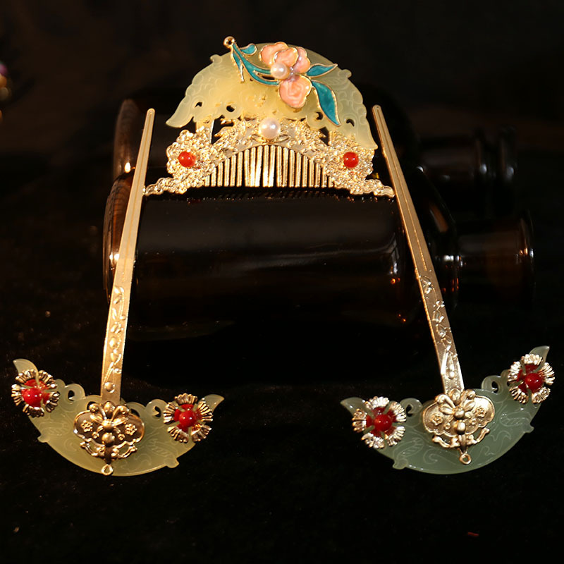 古风汉服头饰插梳明宋制发冠古风清雅醋酸发梳发梳发冠古装造型女