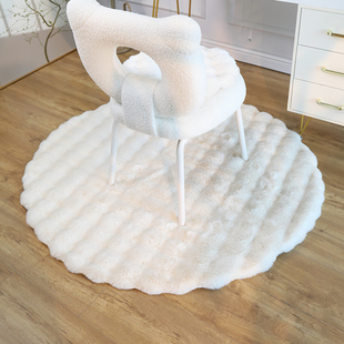 短毛奶油风衣帽间圆形地毯梳妆台圆地毯垫书房泡泡绒懒人沙发垫毯