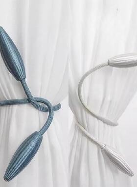 欧式窗帘绑带轻奢高档客厅一对装扣环窗帘扣夹扎绳束带捆绑饰绳子
