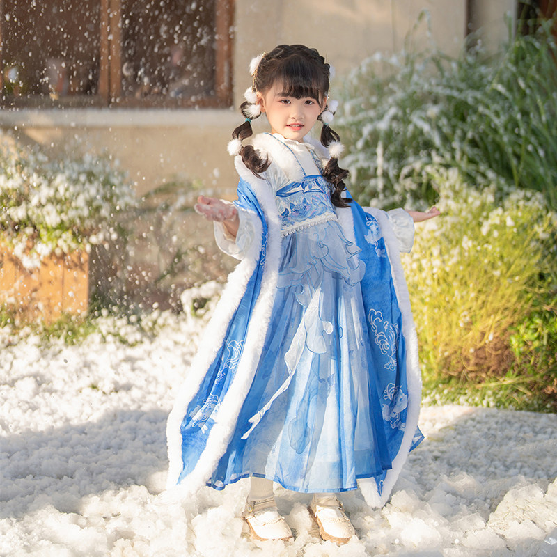 女童汉服秋冬新款儿童拜年服套装