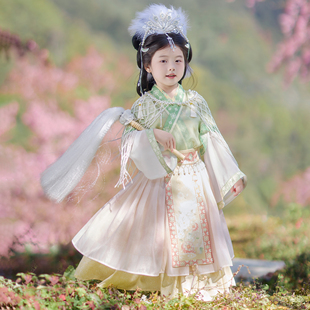 童鑼灣女童漢服魏晉風秋季 嫦娥超仙神仙服兒童秋小女孩仙女古裝