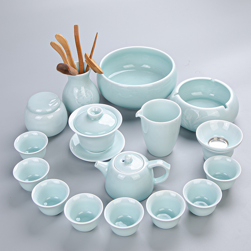 青瓷功夫茶具套装简约不烫手