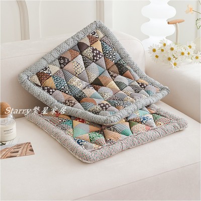 复古田园ins风全棉馒头沙发垫坐垫纯棉加厚防滑飘窗垫椅垫四季用
