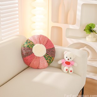 外贸flowering幸福大包子圆形靠枕百搭胖子垫蒲团抱枕靠垫含芯