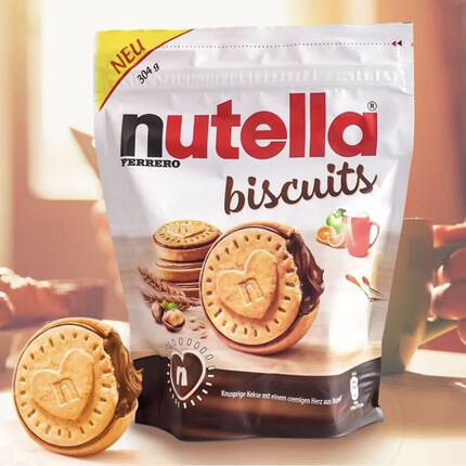 费列罗nutella能多益巧克力夹心榛子可可酱饼干袋装进口食品零食