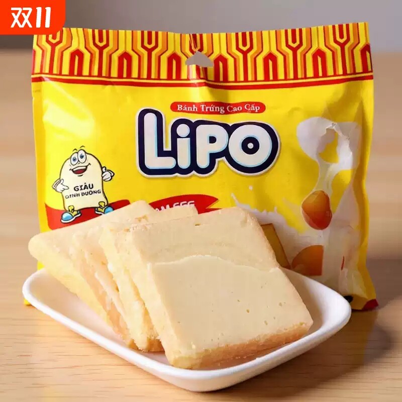 Lipo面包干黄油椰子榴莲巧克力原味早餐越南进口饼干零食休闲食品