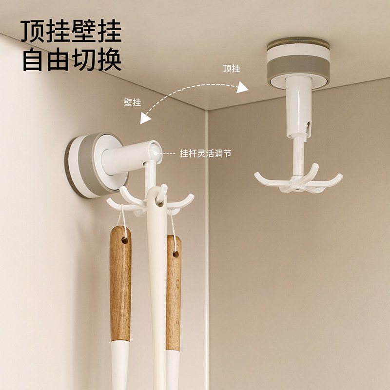 吸盘挂钩厨房六爪旋转挂钩图片