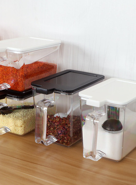 日本进口sanada厨房调味盒调料罐 大容量 调味罐调料盒 盐罐糖罐