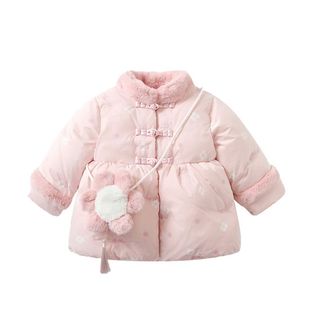 女宝儿童冬季 女童羽绒服婴儿女宝宝保暖加厚羽绒棉服洋气外套