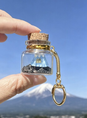 日本正品富士山熔岩玻璃挂件金箔挂件手机链包挂新年礼物生日礼物