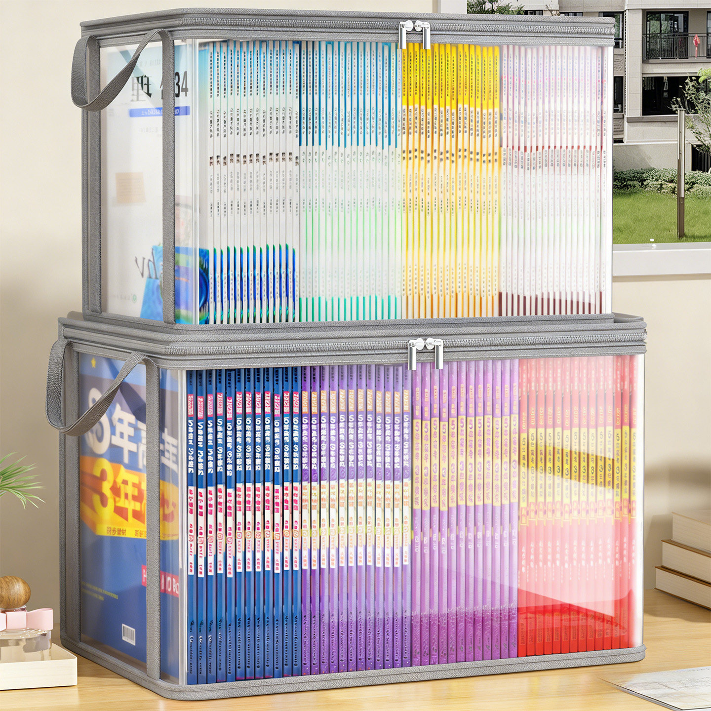 防尘书本收纳袋可折叠学生教室装书籍袋神器透明旧书防尘袋整理袋