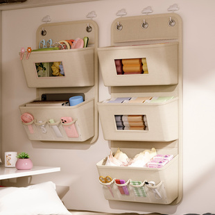 宿舍床上收纳挂袋学生衣柜悬挂式门后墙上铺置物架内衣收纳袋神器