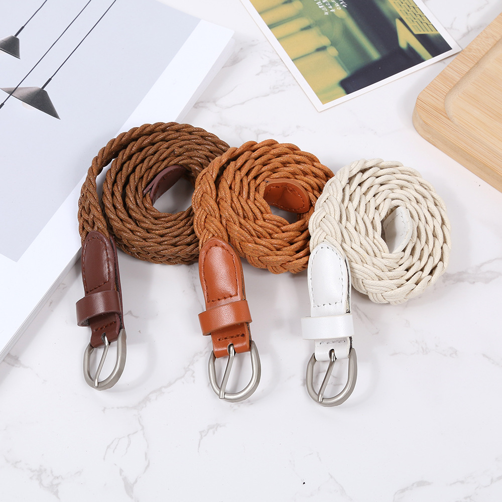 现货复古女士麻花编织腰带 韩版连衣裙装饰皮带裤腰带厂家