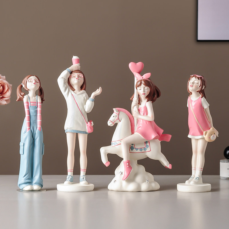 创意女孩小摆件摆设客厅