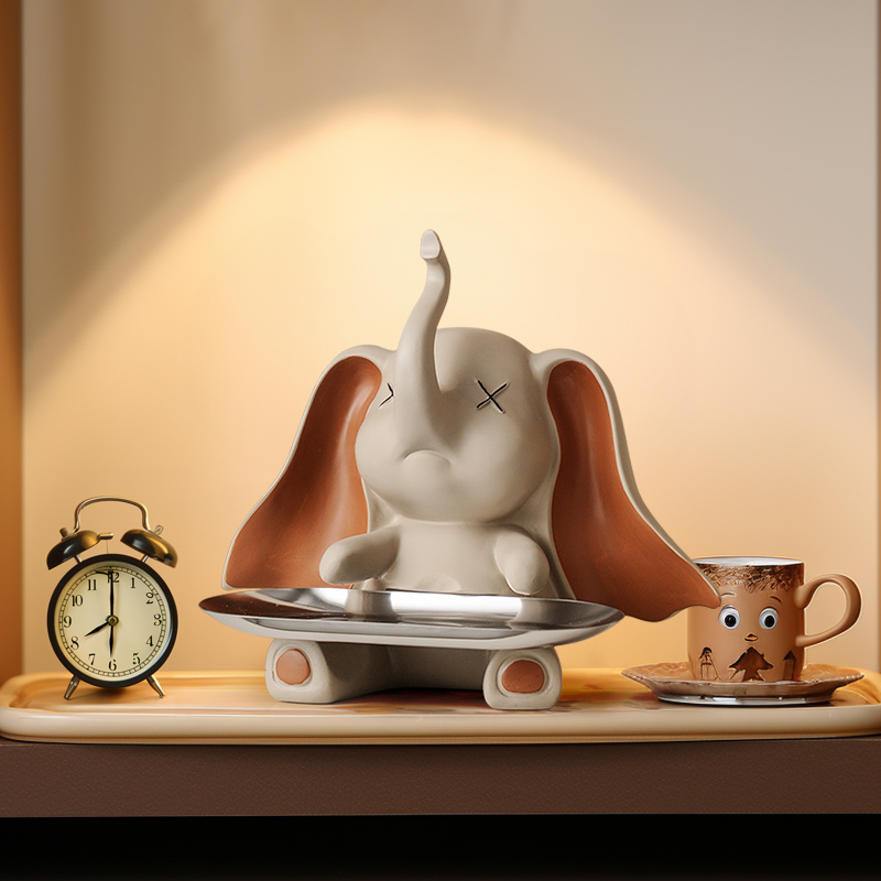 小飞象托盘钥匙收纳摆件客厅玄关