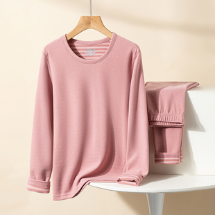 鹅绒茶树精油 冬季女士高弹性持久蓄热保暖圆领内衣套装秋衣秋裤