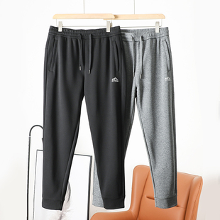 一线撤柜好货 秋季男士弹力罗马布纯色运动休闲松紧腰束脚卫裤潮