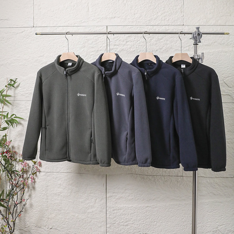 冬季男女情侣款加绒加厚摇粒绒户外防风保暖拉链外套立领休闲卫衣