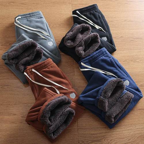 棉裤加绒加厚松紧腰摇粒绒卫裤