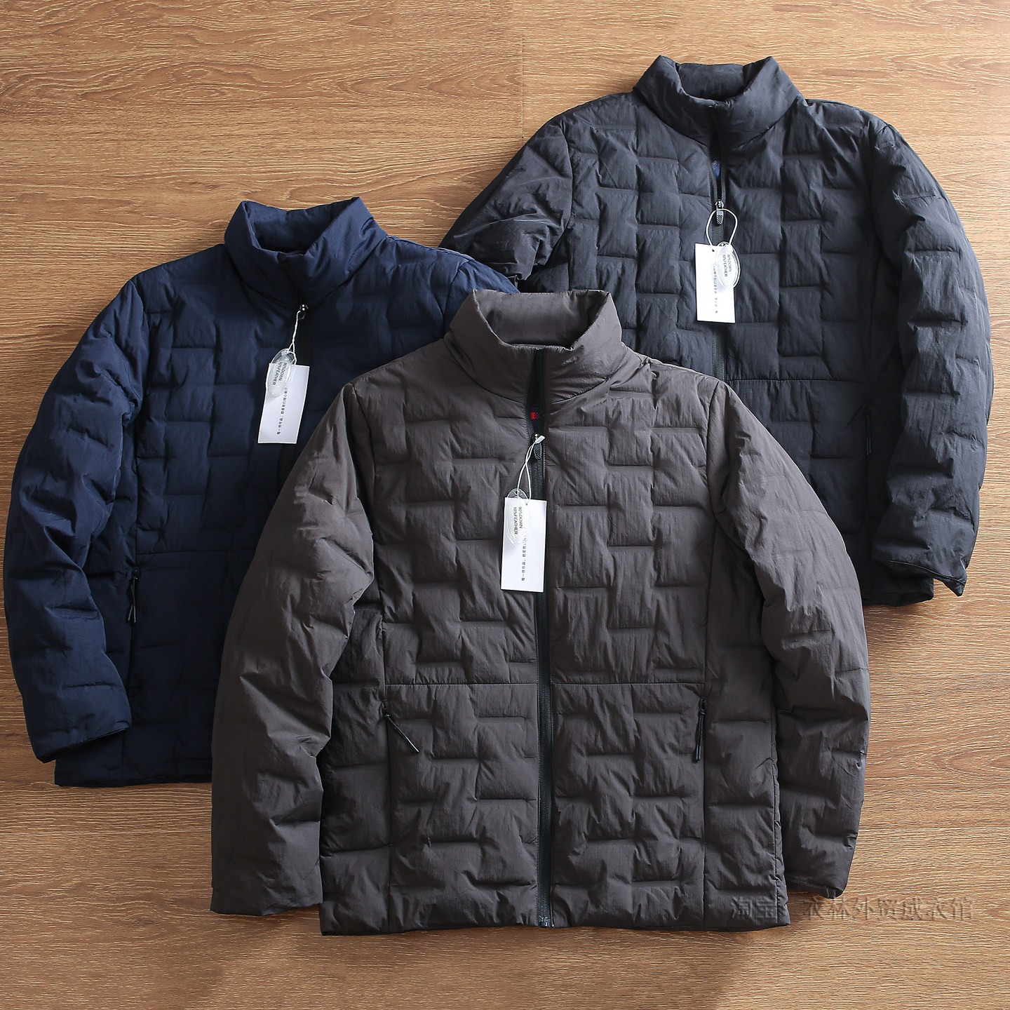 90白鸭绒+压胶充绒 冬季男士蓬松户外防风防水保暖立领轻薄羽绒服