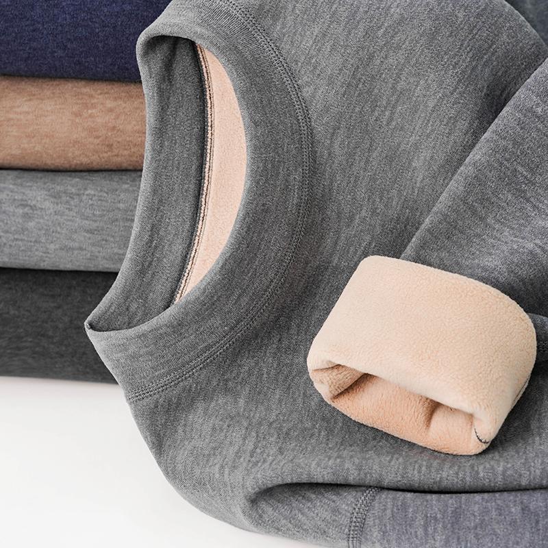 羊羔绒保暖内衣套装秋冬季加厚