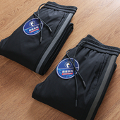 90白鹅绒 潮 蓬松侧边织带撞色条拼接束脚保暖休闲羽绒裤 冬季 男士