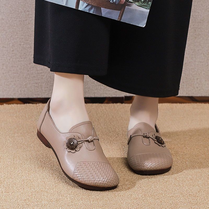 2026春秋款妈妈女鞋皮软底软面舒适中老年单鞋牛筋底果冻底皮鞋