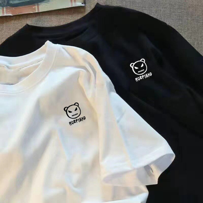 重磅纯棉短袖t恤男夏季新款大码印花潮牌宽松ins港风体恤上衣服潮