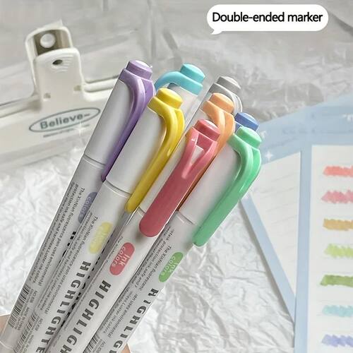 5 Colors Double Headed Highlighter Pen Set Fluorescent Drawi