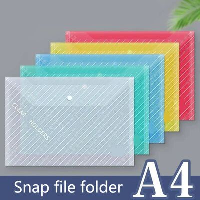10pcs A4 File Bag Transparent Plastic Thickened Large-capaci