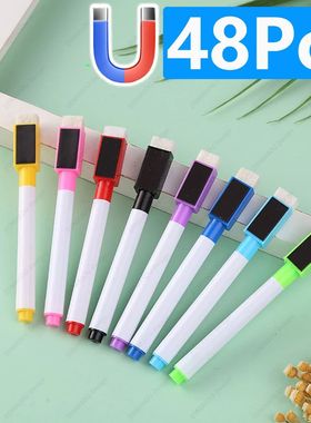 48-1Pcs Magnetic Erasable Whiteboard Pen Color Options Numbe