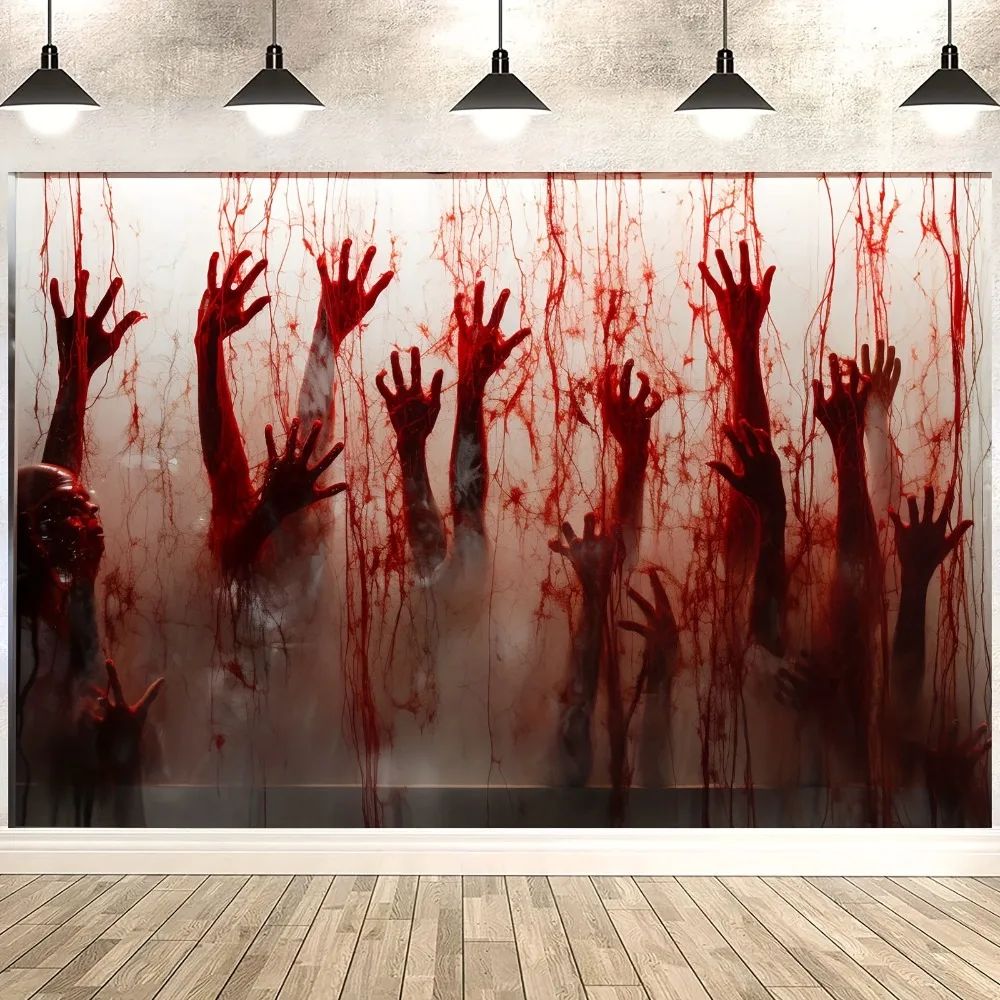 Halloween Background: Terrifying Blood Splatter Photo Backdr