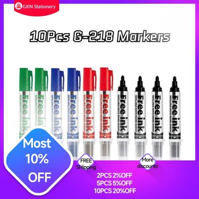 10Pcs Erasable Whiteboard Refilled Pens Dry Eraser Marker Fo