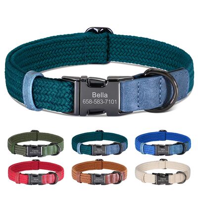 Custom Dog Collar Dog Durable Nylon Dog Collars Free Engrave
