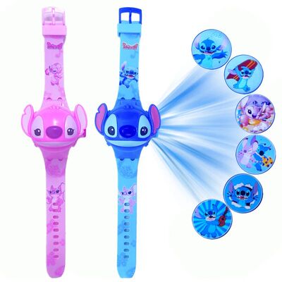 3D Cartoon Stitch Kids Watches For Girls Projection Unicorn