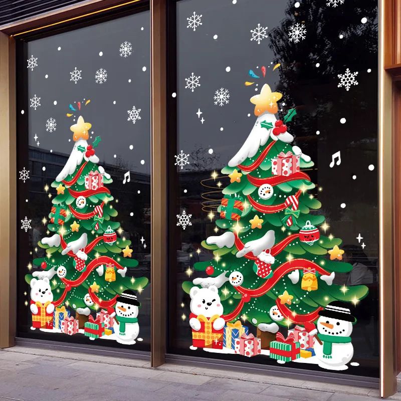 Christmas Decoration Window Stickers Santa Claus Christmas T