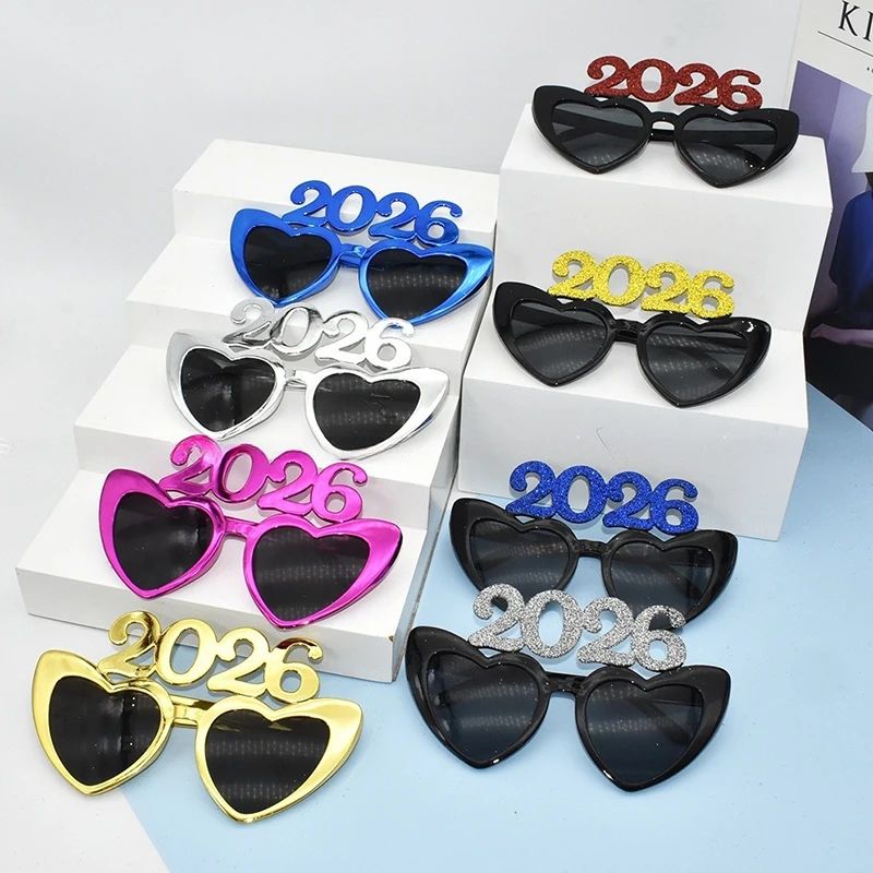 2026 Xmas Party Decoration Funny Glasses Number Eyeglasses 2