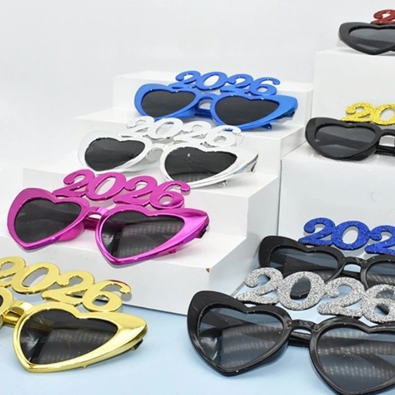 2026 Number Eyeglasses Happy New Year Glasses Diamond Glitte