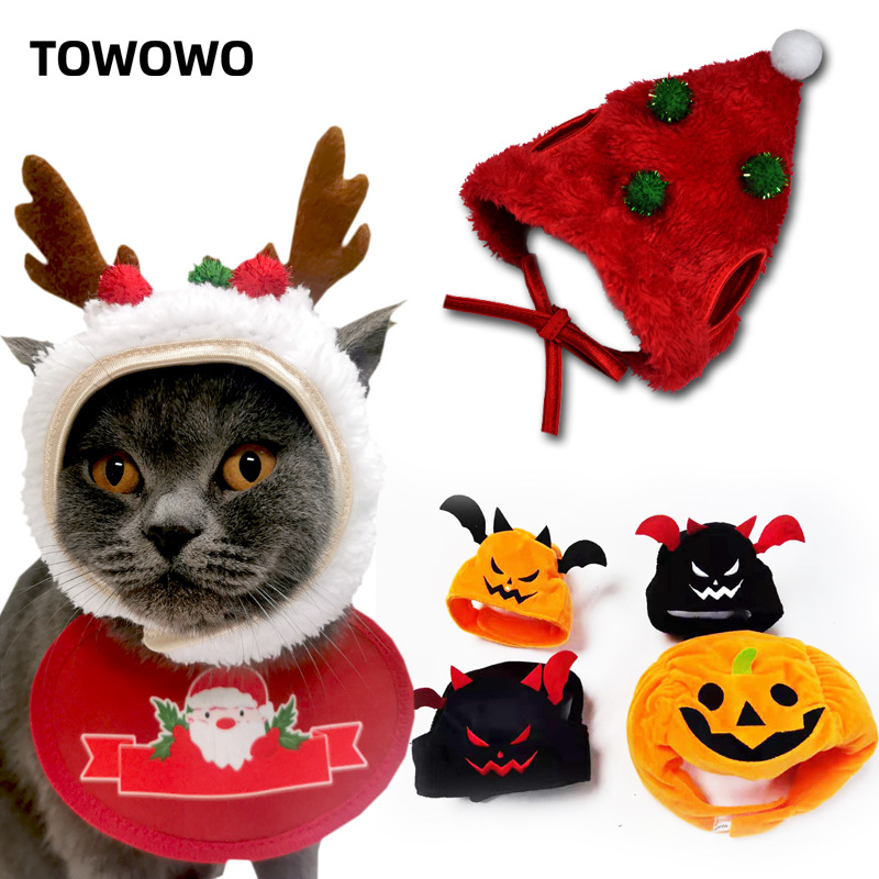 New Year Pet Christmas Hat Cat Cute Pet Head Clothing Suppli