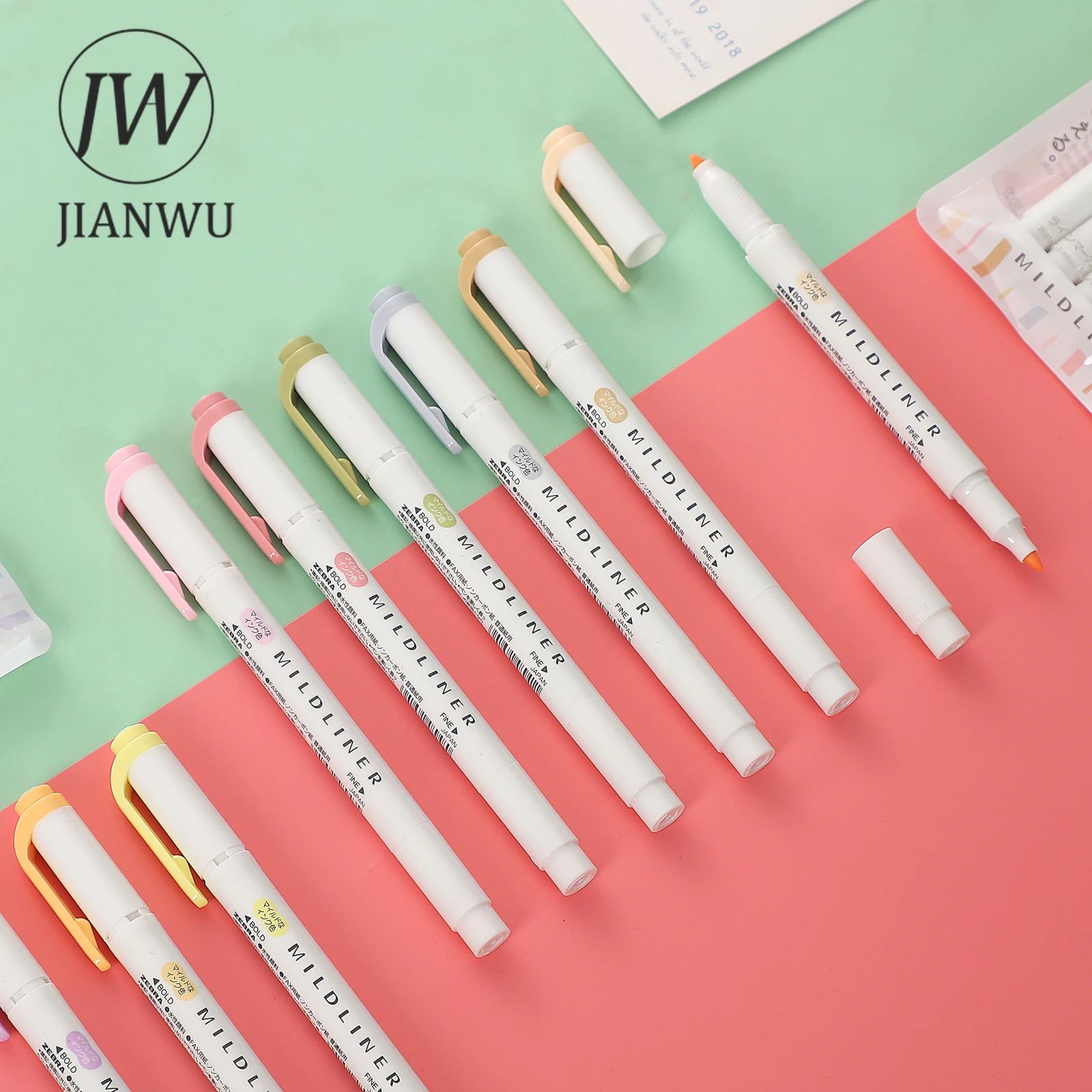 1 Pc Zebra Mildliner Double-ended Highlighters Soft Student